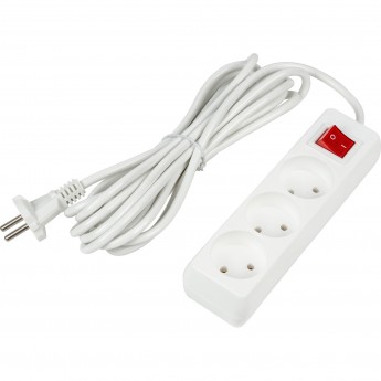Удлинитель UNIEL S-CU3-5B WHITE серии Ultra, шнур 5м., 3 гнезда, 10A, б/з Удлинитель UNIEL S-CU3-5B WHITE серии Ultra, шнур 5м., 3 гнезда, 10A, б/з