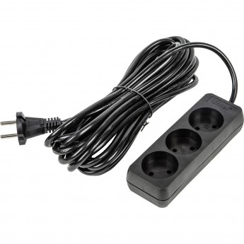 Удлинитель UNIEL S-CU3-7 BLACK серии Ultra, шнур 7м., 3 гнезда, 10A, б/з Удлинитель UNIEL S-CU3-7 BLACK серии Ultra, шнур 7м., 3 гнезда, 10A, б/з
