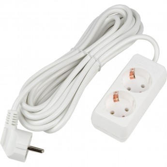 Удлинитель UNIEL S-GCU2-5 WHITE серии Ultra, шнур 5м., 2 гнезда, 16A, с/з Удлинитель UNIEL S-GCU2-5 WHITE серии Ultra, шнур 5м., 2 гнезда, 16A, с/з