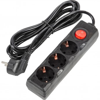 Удлинитель UNIEL S-GCU3-3B BLACK серии Ultra, шнур 3м., 3 гнезда, 16A, с/з Удлинитель UNIEL S-GCU3-3B BLACK серии Ultra, шнур 3м., 3 гнезда, 16A, с/з