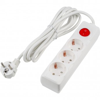 Удлинитель UNIEL S-GCU3-3B WHITE серии Ultra, шнур 3м., 3 гнезда, 16A, с/з Удлинитель UNIEL S-GCU3-3B WHITE серии Ultra, шнур 3м., 3 гнезда, 16A, с/з