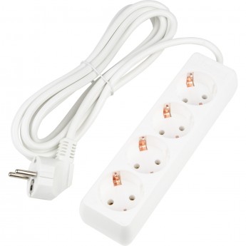 Удлинитель UNIEL S-GCU4-3 WHITE серии Ultra, шнур 3м., 4 гнезда, 16A, с/з Удлинитель UNIEL S-GCU4-3 WHITE серии Ultra, шнур 3м., 4 гнезда, 16A, с/з