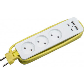 Удлинитель UNIEL TRAVEL S-CT3-1,8UC WHITE/GREEN Удлинитель UNIEL TRAVEL S-CT3-1,8UC WHITE/GREEN